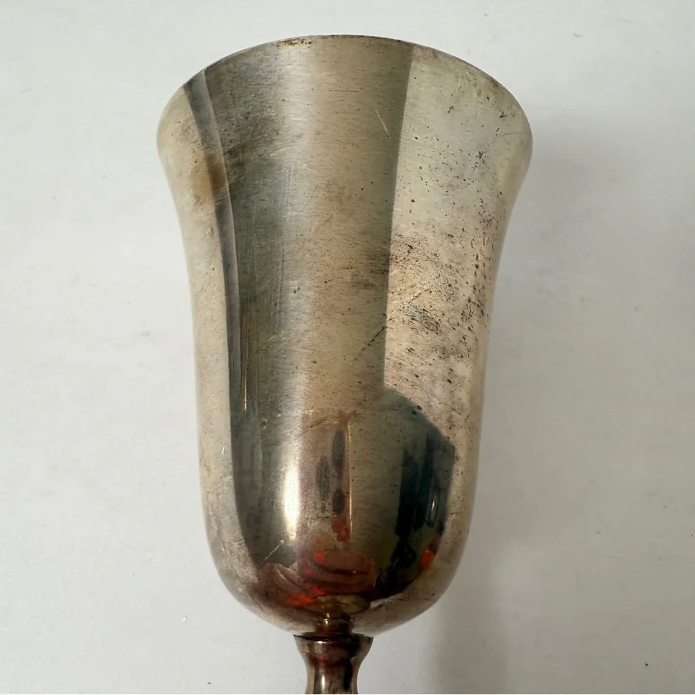 Vintage ‘79 Leonard Silver Plated‎ Stemmed 5.5” Cordial Wine Goblet EPNS Retro